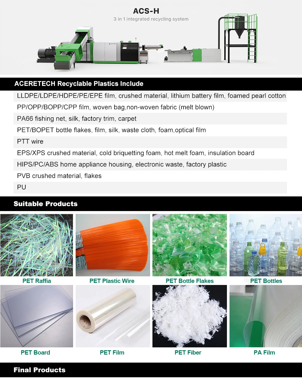 Exporters Nylon Granules Plastic Machine